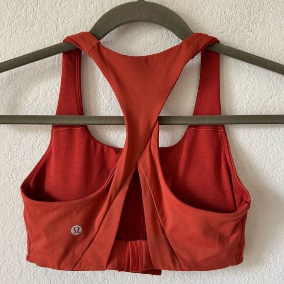 Lululemon Burnt Orange Crossback Sports Bra Size 4 Small Gym Workout Yoga - Picture 3 of 6